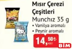 MUNCHİZ MISIR ÇEREZİ ÇEŞİTLERİ 35 G fiyat ve kampanya bilgisi